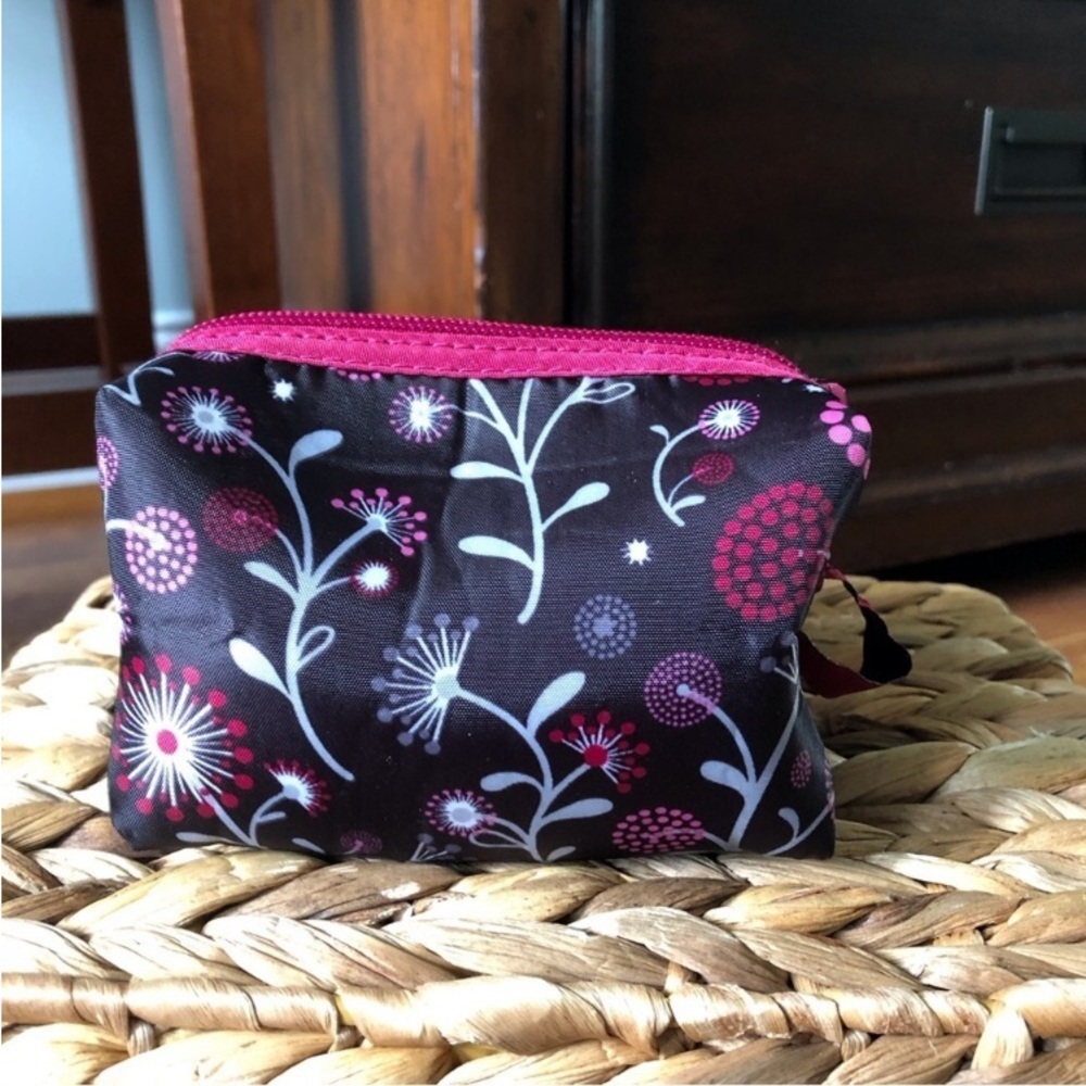 Mini square floral reversible cometic bag